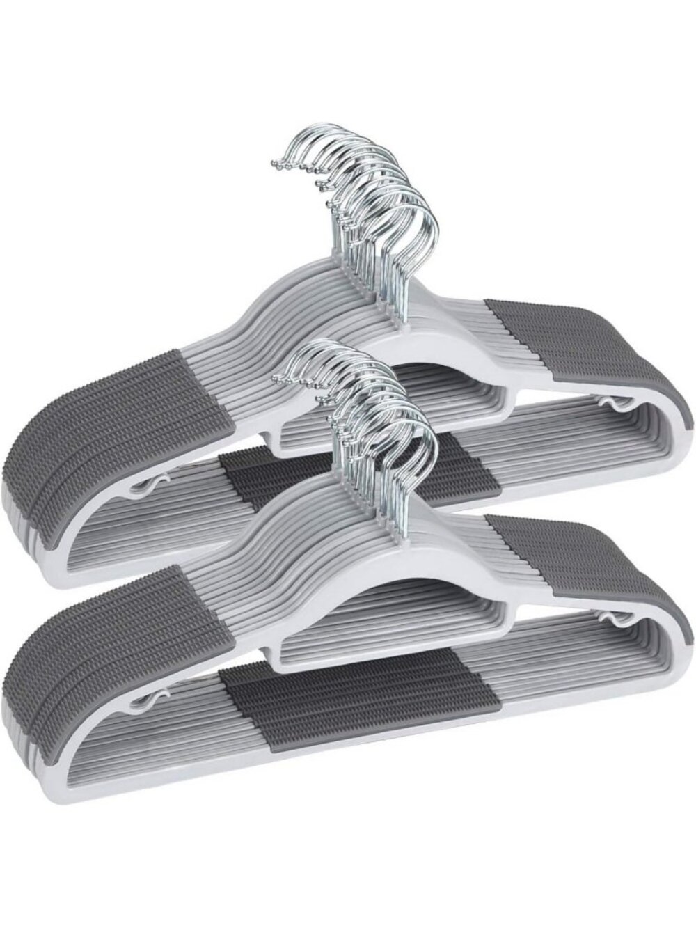 Heavy Duty Plastic Hangers 50 Pack - Non-Slip, Space Saving, Lightweight Clothes